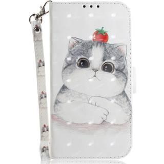 Samsung Galaxy A25 (5G) Læder Flip Cover m. Print & Strop - Sød Kat