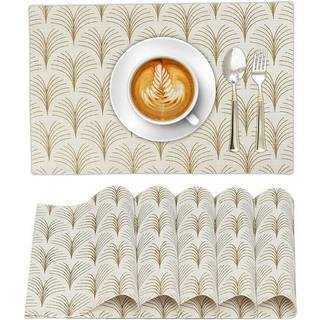 Ruvanti placemats 100% bomuld 13 x 19 tommer spisebord placemats s?t af 6 moderne stedm?tter til spisebordindretning k?kken og bord senget?j kaff