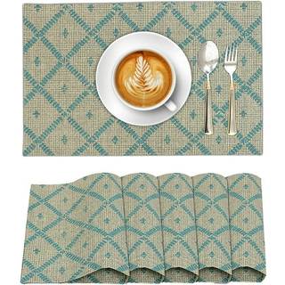 Ruvanti Placemats 100% bomuld 13x19 tommer spisebord placemats s?t af 6 moderne stedm?tter til spisebordindretning k?kken & bord senget?j kaffe m