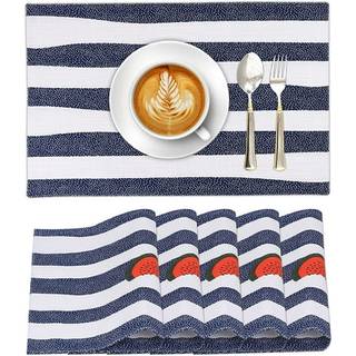 Ruvanti Placemats 100% bomuld 13x19 tommer spisebord placemats s?t af 6 moderne stedm?tter til spisebordindretning k?kken & bord senget?j kaffe m