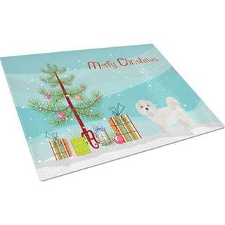 Caroline's Treasures CK3467LCB Kyi-Leo Christmas Tree Glass Cutting Board Stor dekorativt tempereret glasskæreskæring og serveringsplade i stor s