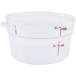 Cambro RFSCW2135 Camwear 2-liter rund madopbevaringsbeholder polycarbonat klar NSF-pakke p? 1