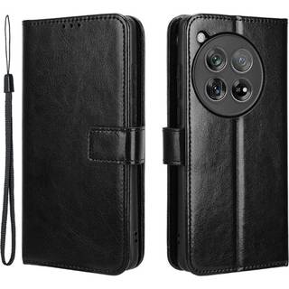 EIDERWOOD OnePlus 12R Blankt Læder Flip Cover m. Pung & Strop - Sort