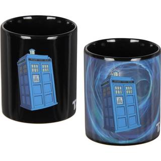Syv gange seks Doctor Who Tardis Vortex Heat Reactive Color Changing Tea Coffee Mug Cup (sort/blå)