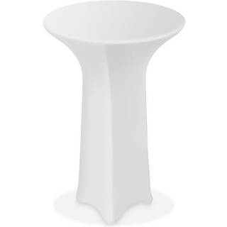 Lann's sengetøj - 36 """" Round Highboy Cocktail Table Cover Stretch Spandex Fitted Tablehloth - White