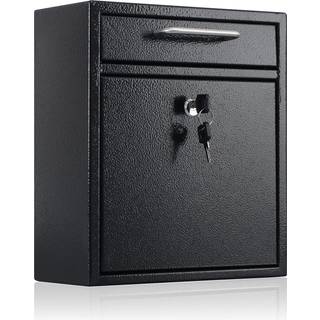 XYDLED Metal Mailbox Wall Mount Locking Mailbox Med Key Lock Medium Mailbox med l?s h?ngende sikker postkasse Sikkerhedsn?gle Drop Box Collection
