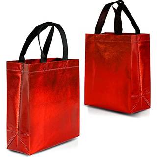 Nush Nush R?de gaveposer Medium st?rrelse - S?t med 12 skinnende r?de genanvendelige gaveposer med en blankt finish - Perfekt som goodie -tasker