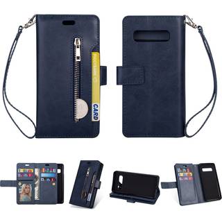 Samsung Galaxy S10 Plus multi-rum læder flip etui - Mørkeblå