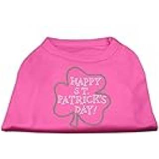 Happy St Patrick's Day Rhinestone Shirts Bright Pink XXXL