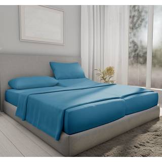 Split king ark til justerbar seng bl?d 100% bomuldsark 400 tr?dt?lling sateen 5 pc s?t-2 dobbelt-xl monterede ark dybe lomme ark afk?ling ark sl?