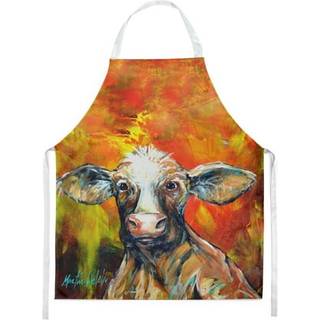 """" Caroline's Treasures MW1225APRON Endnu en glad ko -forklæde stor flerfarvet """"