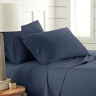 Southshore Fine Living Inc. Classic Soft and Comfortable 4-Piece Sheet Set King Navy Blue