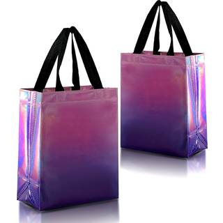 Nush Nush Rise Gradient Giftposer - S?t med 12 solnedgang Pink & Purple Genanvendelige gaveposer Medium st?rrelse med iriserende finish - Farveri