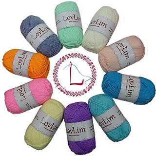 Lovlim h?klet garn 10x50g bl?d bomuldsgarn Skeins 1200+ meter til h?kling og strikning af gratis h?kling/amigurumi m?nstre h?ndv?rk DK garn perfe