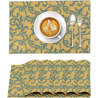 Ruvanti Placemats 100% bomuld 13x19 tommer spisebord placemats s?t af 6 moderne stedm?tter til spisebordindretning k?kken og bord senget?j kaffe