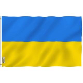 Anley Fly Breeze 3x5 Foot Ukraine Flag - Vivid Color and Fade Proof - Canvas Header og Double Stitched - Ukrainske National Flags Polyester med m