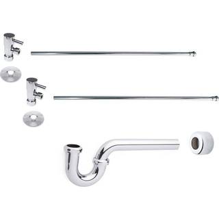 Westbrass D1838QRL-26 fristående piedestal sjunkande kranförsörjningslinje risare med p-fällflänsar och 1/4-varvhandtag handtag polerade krom