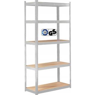 Arebos® Kraftig reol 180 x 90 x 40 cm, værkstedsreoler - bæreevne 875 kg - sølv