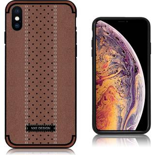 NXE iPhone Xs Max beskyttelsesetui i silikone med synlige syninger - Brun