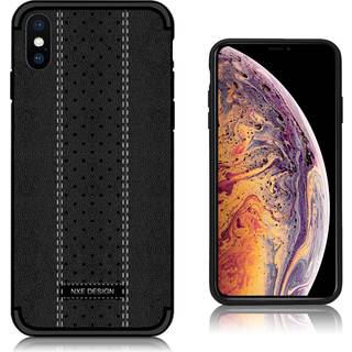 NXE iPhone Xs Max beskyttelsesetui i silikone med synlige syninger - Sort