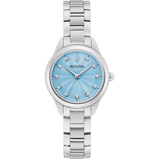 Bulova 96P250 Damen-Armbanduhr Quarz Sutton Stahl/Türkis