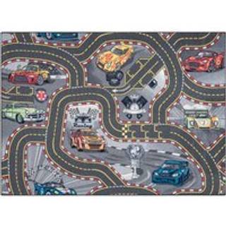 REBEL ROADS Racers 97 Gader, biler skridsikker til børn - grå 140x200 cm