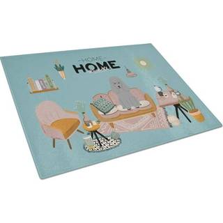 Caroline's Treasures CK7913LCB Silver Poodle Sweet Home Glass Cutting Board Stor dekorativt tempereret glas Køkkenskæring og serveringsplade Stor
