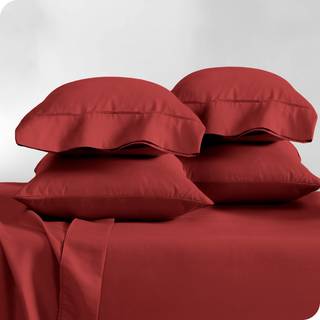 Bare Home Microfiber Bulk Pillow Cases - StandardQueen Size Set of 4 - Cooling Pillow Cases - Dubbel Borsted - Red Pillow Cases 4 Pack - Easy Car