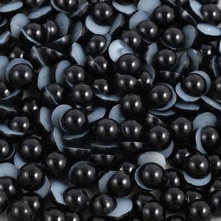 Niziky 1500 pcs flad tilbage halvt runde perler 4 mm sort halv runde fladback perler perler perler til håndværk fladt bager