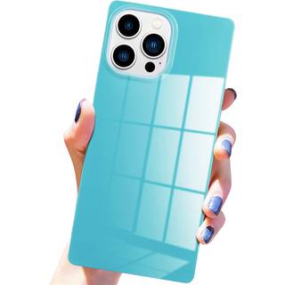 Pevezeda Square Bright Neon Case til iPhone 13 Pro Max 6,7 tommer Slim tynd blank bl?d TPU Silikone Fast farve Minimalistisk luksus ?stetisk tren