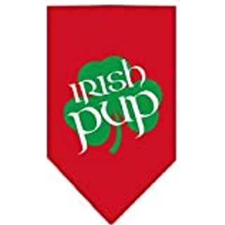 Irish Pup Screen Print Bandana Red Small