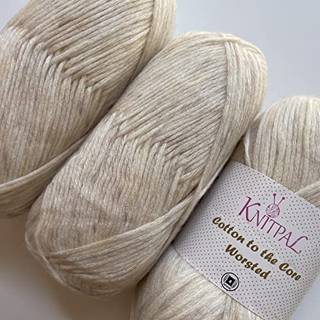 Bomuld til kernen Worsted Weight Tonal Heatherred Chainette garn til strikning og h?klet bulkst?rrelse 3 Skeins 654yds300g (Pearl White)