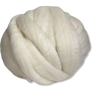 Revolution Fibers Merino Wool Roving 1 lb (16 ounces) til spinding af bl?d chunky jumbo garn til armstrikning t?ppe 100% naturlig undyed (off-whi