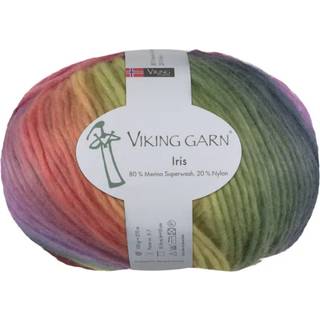 Viking Iris 435 Multi rosa/grøn Indhold: 80% Superwash merinould, 20% nylon Vægt/længde: 100 g = 270 meter Anbefalede pinde: 5-7 mm Strikkefasthed: 10 x 10 cm = 15-16 m Vask: Max 30°C / Tørres fladt.