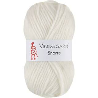 Viking Snorre 200 Hvid Indhold: 100% Highland Merino Uld Vægt/længde: 100 g = ca. 100 meter Anbefalede pinde: 7.00-8.00 mm Strikkefasthed: 10 cm = 12 m Vask: Skånevask 30°C uden skyllemiddel / Tåler ikke tørretumbling / Tørres fladt.