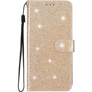 Samsung Galaxy A25 (5G) Læder Flip Cover m. Pung & Strop - Glimmer - Guld