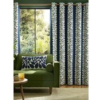 Orla Kiely Orla Kiely Space Blue Sycamore Stripe Eyelet Curtains