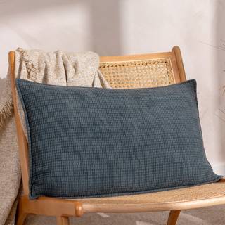 Yard Yard Ink Blue 40 x 60cm Ribble 100% Cotton Polyester Filled Cushion