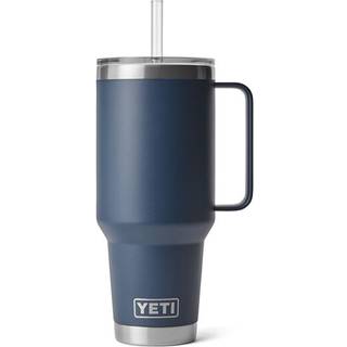 Yeti Rambler 42 oz tumbler med h?ndtag og str?l?ge rejse krus vand tumbler vakuum isoleret kop med h?ndtag rustfrit st?l marinebl?