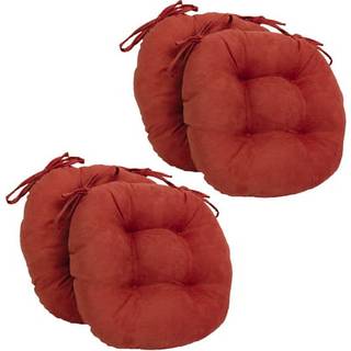 Blazing Needles 16-tommer mikroruskind rund stolepude 16"""" x 16"""" Cardinal Red 4 Count