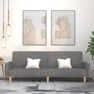 2-Personers Sovesofa Stof - Lysegrå / Med armlæn