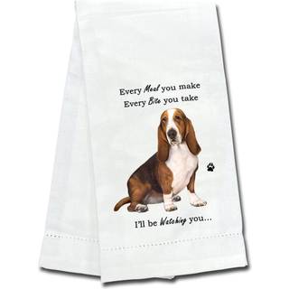 E&S Pets 711-2 Basset Hound Kitchen Håndklæde Off-White