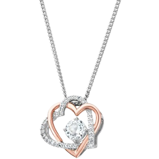 Forever Yours Sterling Silver Heart Pendant with Topaz