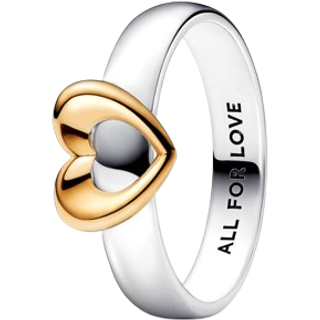 Pandora Ring - Radiant Two-tone Sliding Heart - 162504C00 - gold