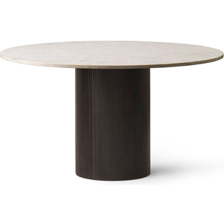 Vipp 494 Cabin Rundt Bord Ø130 Beige Marmor/Mørk Eg