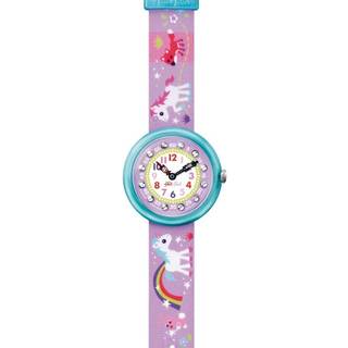 Flik Flak Magical Unicorns Quartz White Dial Purple Fabric Strap Girls Watch FBNP033