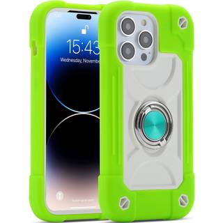 Markill kompatibel med iPhone 14 Pro-sag 6.1 tommer med indbygget ringstativ Milit?rskvalitets Drop Protection Full Body Rugged Heavy Duty Case 3