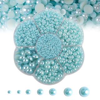 5600 pcs halvt rundt perler fladback imiteret perler til h?ndv?rk 7 st?rrelser til DIY negle kunst h?ndv?rk smykker, der fremstiller sko kop tele