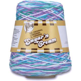 Lily Sugar'n Cream Cotton Cone Yarn 14 Oz Beach Ball Blue Ombre 1 Kegle