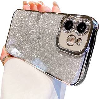 Fycyko kompatibel med iPhone 11 Glitter Plettering Case Luxury Women Clear Case for iPhone 11 Case Camera Protection Soft TPU Shockproof Cover Si